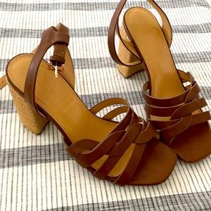 Lauren Conrad Brown Wicker Heeled Sandals
